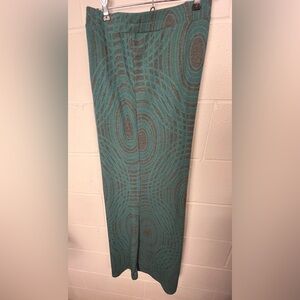 Teal Abstract Patterned Women's Pants XL